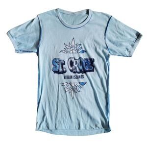 Vintage Baby Tee Graphic St. Croix Virgin Islands Blue T-Shirt - Small
